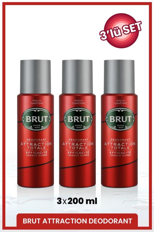 Attraction Erkek Deodorant 200 ml X3 Adet