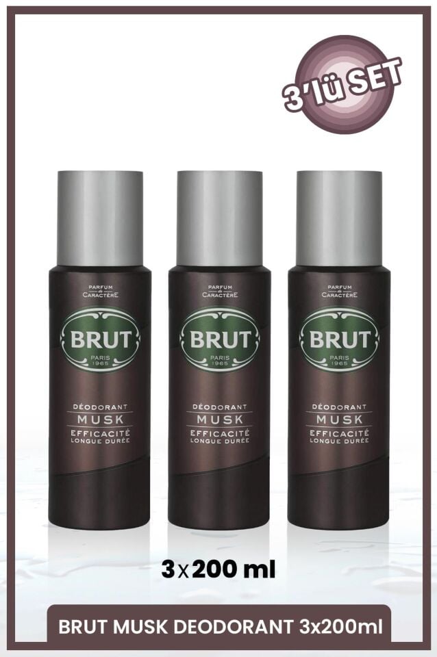 Musk Men's Deodorant 200 ml X3 Pieces