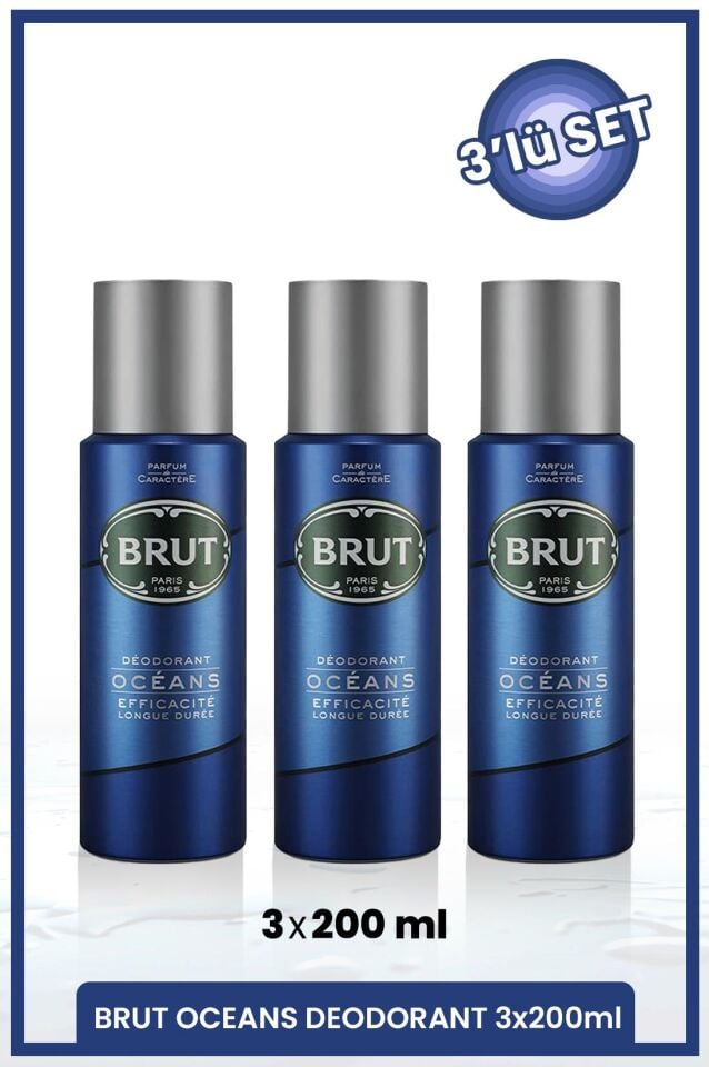 Oceans Men's Deodorant 200 ml X3 Pieces