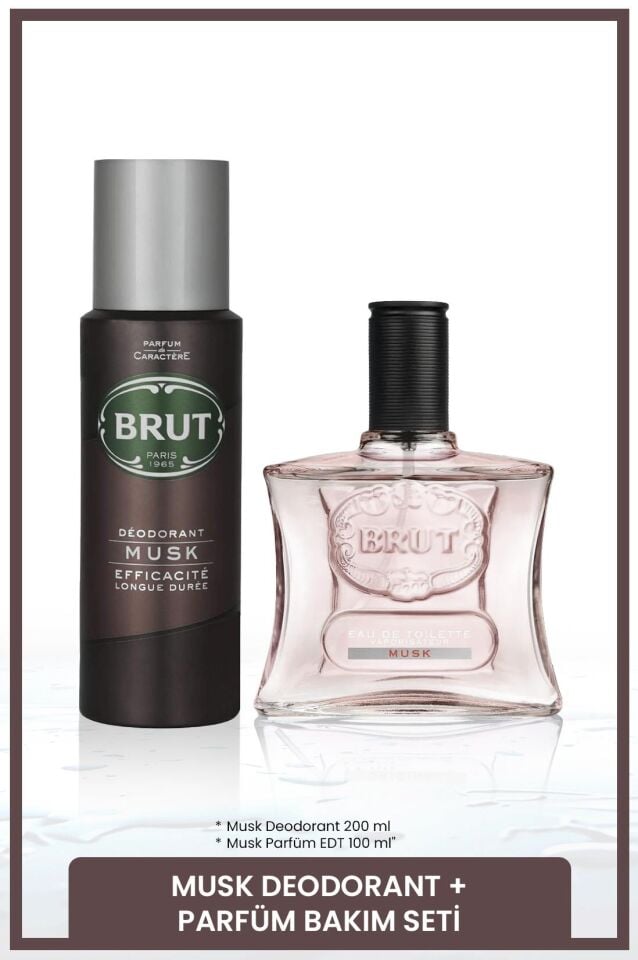 Musk Men's Care Set Perfume EDT 100 ml, Deodorant 200 ml