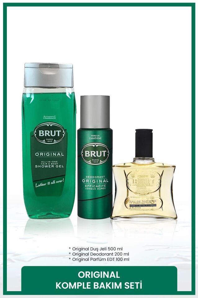 Original Men's Care Set Perfume EDT 100 ml, Deodorant 200 ml, Shower Gel 500 ml