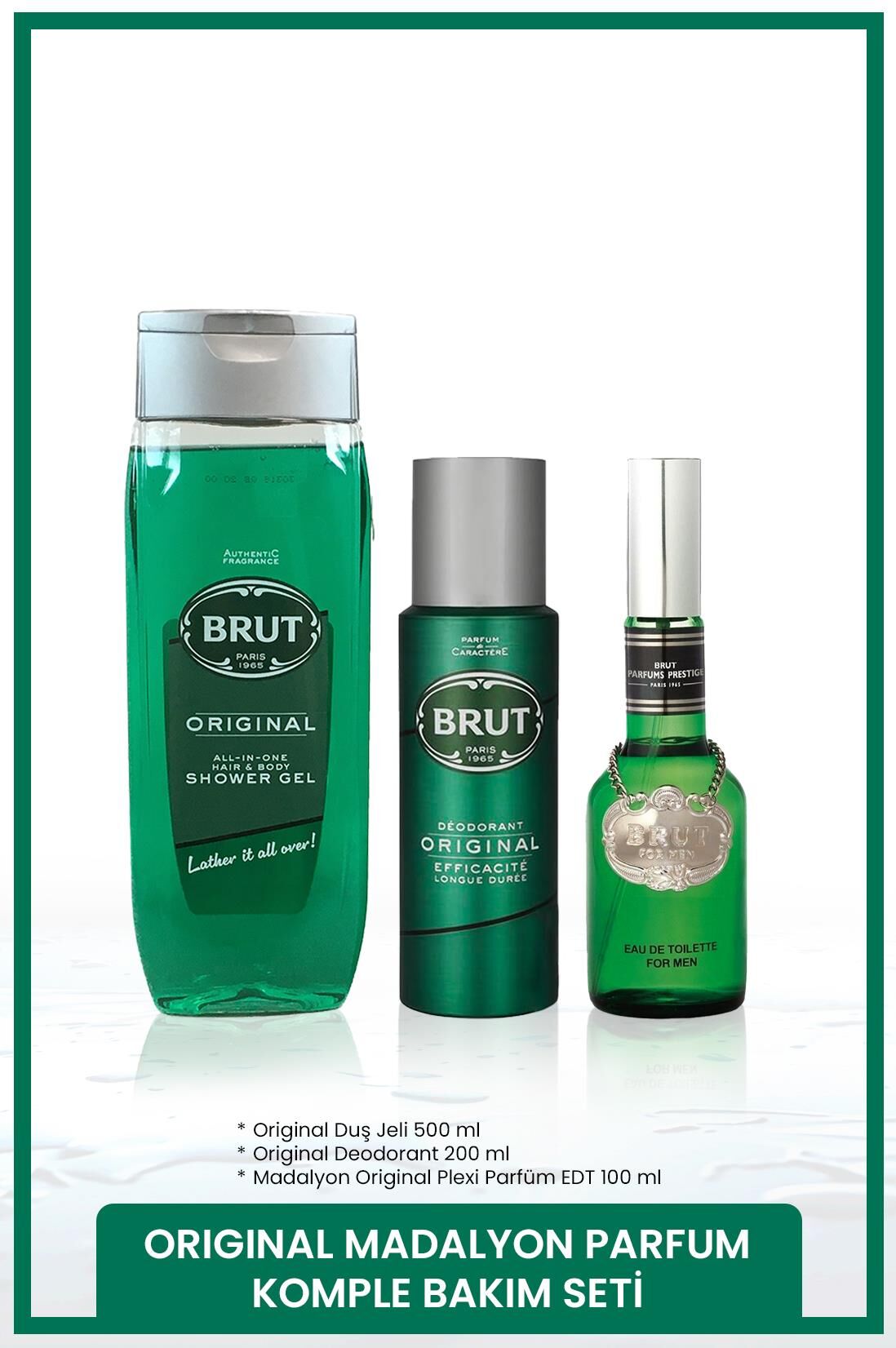 Original Erkek Bakım Seti Madalyon Plexi Parfüm EDT 100 ml, Deodorant 200 ml, Duş Jeli 500 ml