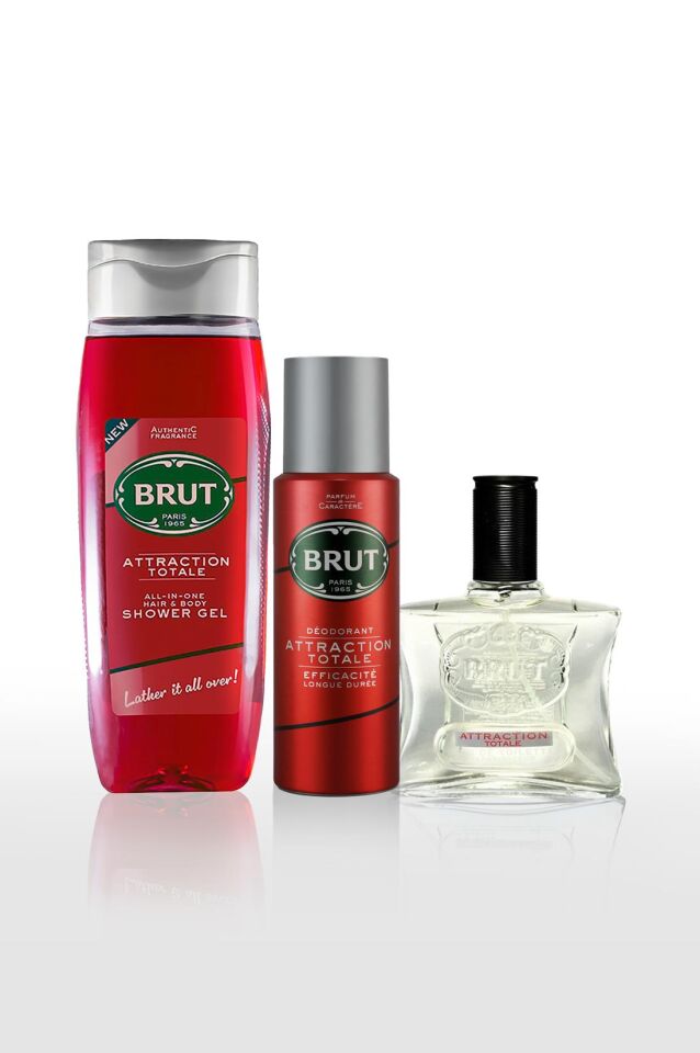 Attraction Men's Care Set Perfume EDT 100 ml, Deodorant 200 ml, Shower Gel 500 ml