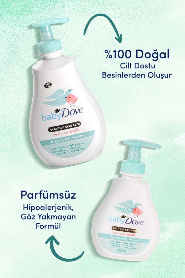 Bebekler için Kokusuz Saç ve Vücut Şampuanı 400 ml