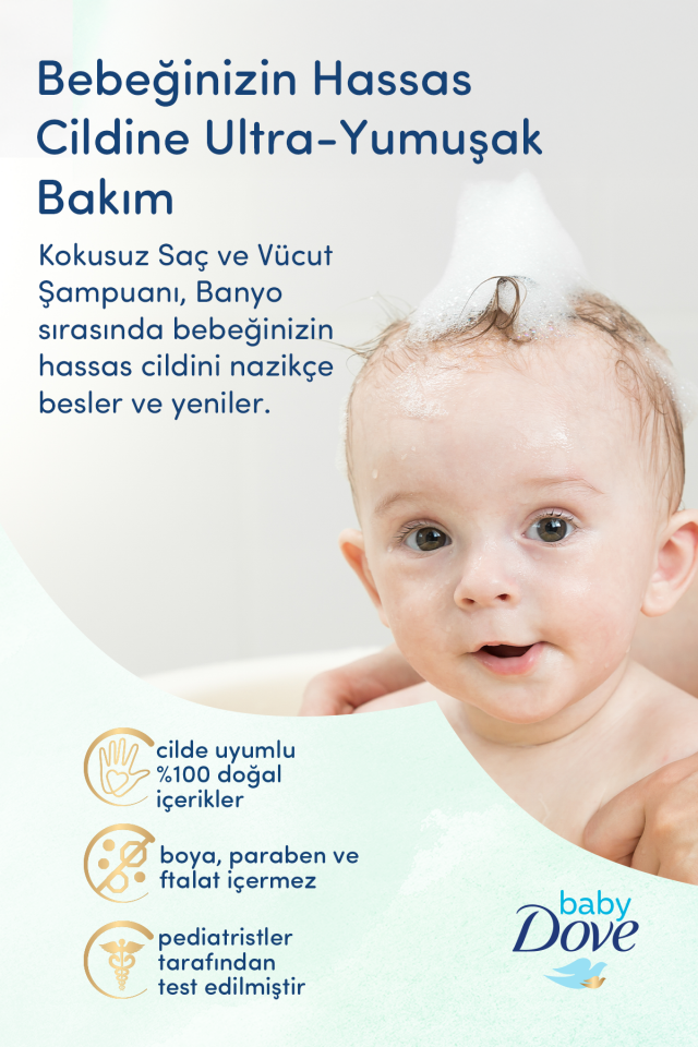 Bebekler için Kokusuz Saç ve Vücut Şampuanı 400 ml