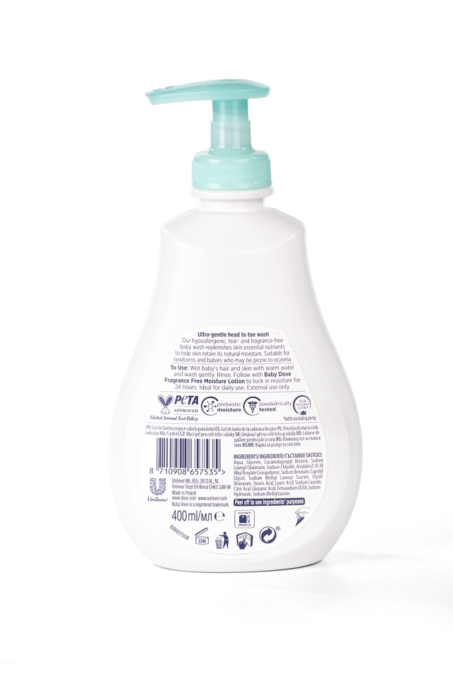 Bebekler için Kokusuz Saç ve Vücut Şampuanı 400 ml