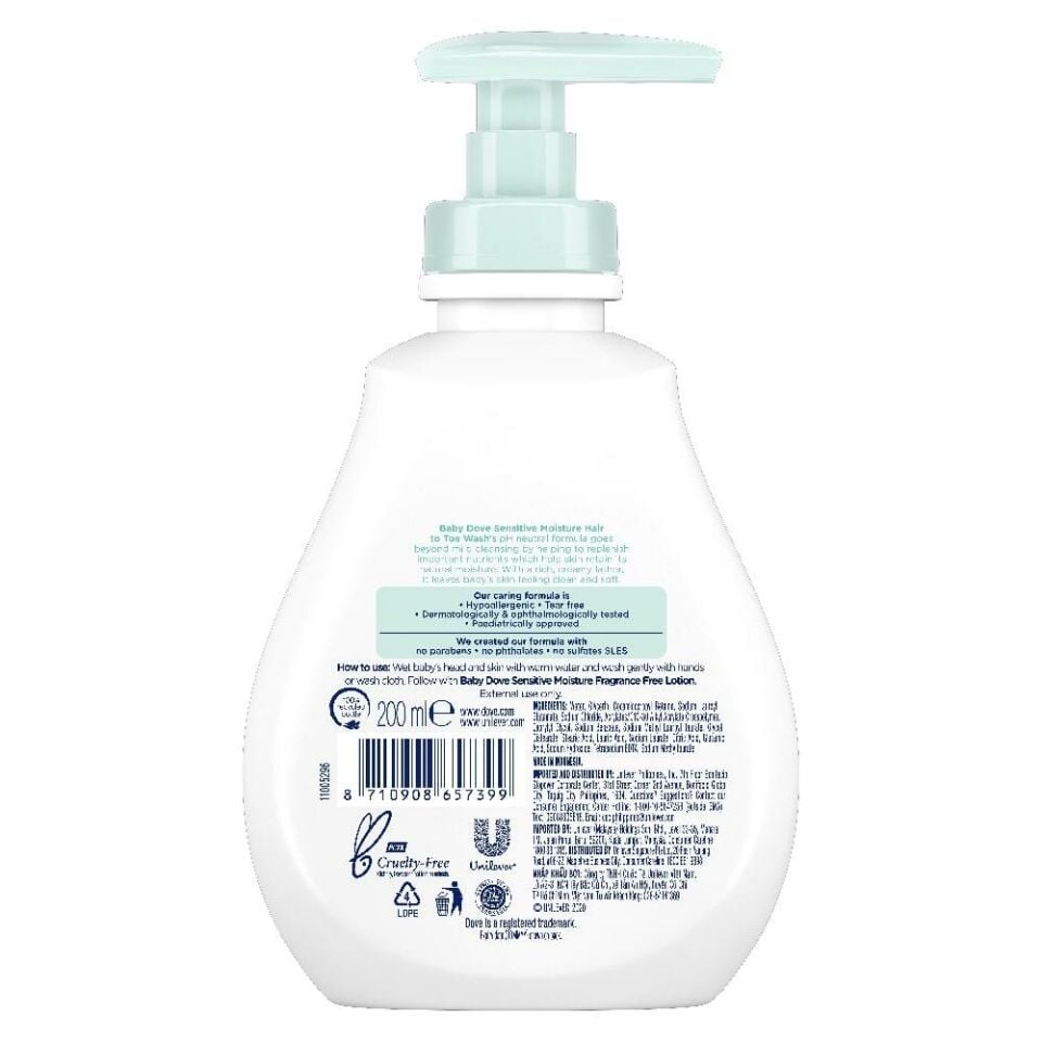 Bebekler için Kokusuz Saç ve Vücut Şampuanı 200 ml