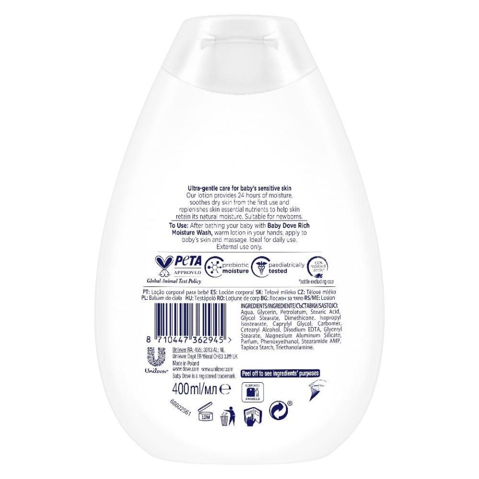 Banyo sonrası Yoğun Nemlendirici Bebek Losyonu 400 ml