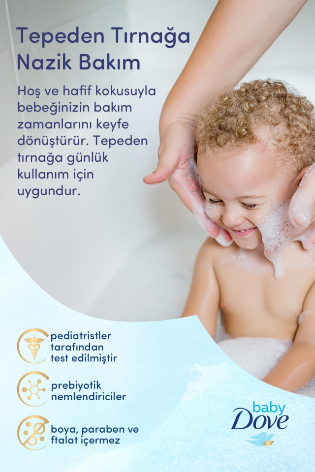 Doğal Prebiyotikli Göz Yakmayan Sülfatsız Nemlendirici Bebek Saç ve Vücut Şampuanı 200 ml